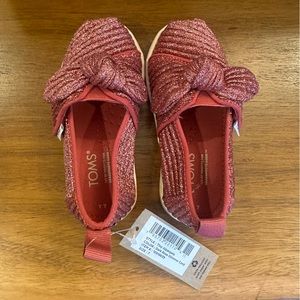 Kids Glitter Toms- Dark Rose